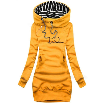 Robe à capuche slim imprimée moderne