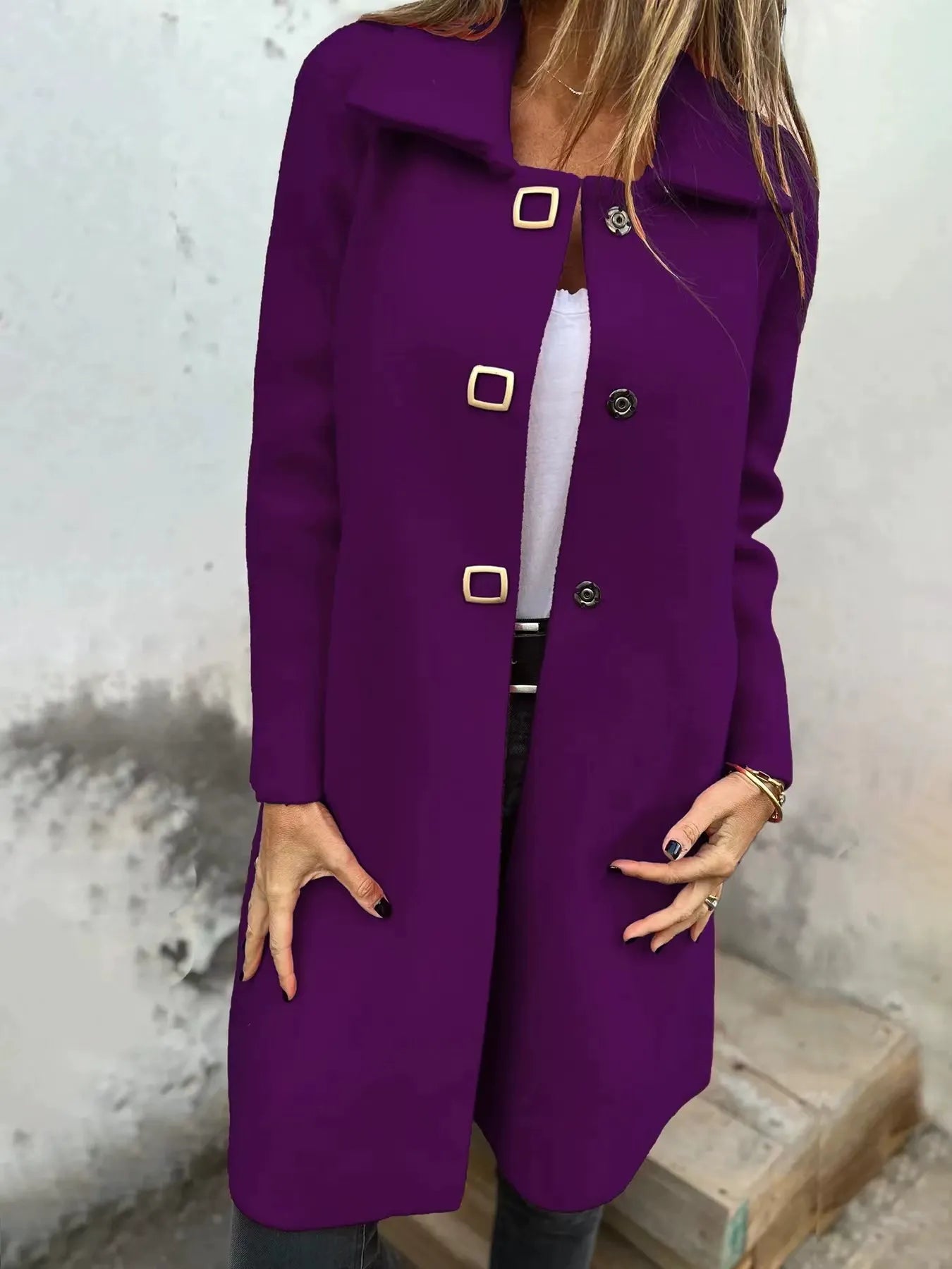Robe en laine élégante Longueur genou Coupe ajustée