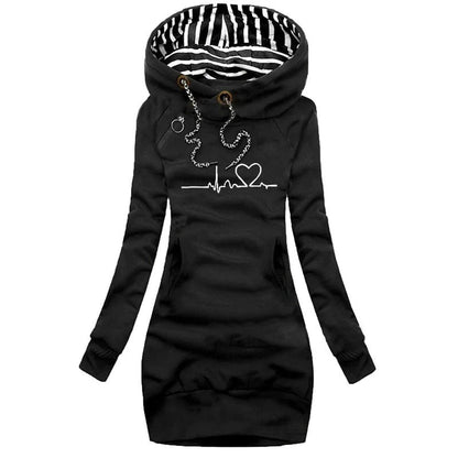 Robe à capuche slim imprimée moderne