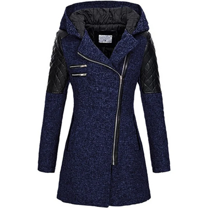 Veste d'hiver femme, coupe cintrée avec capuche