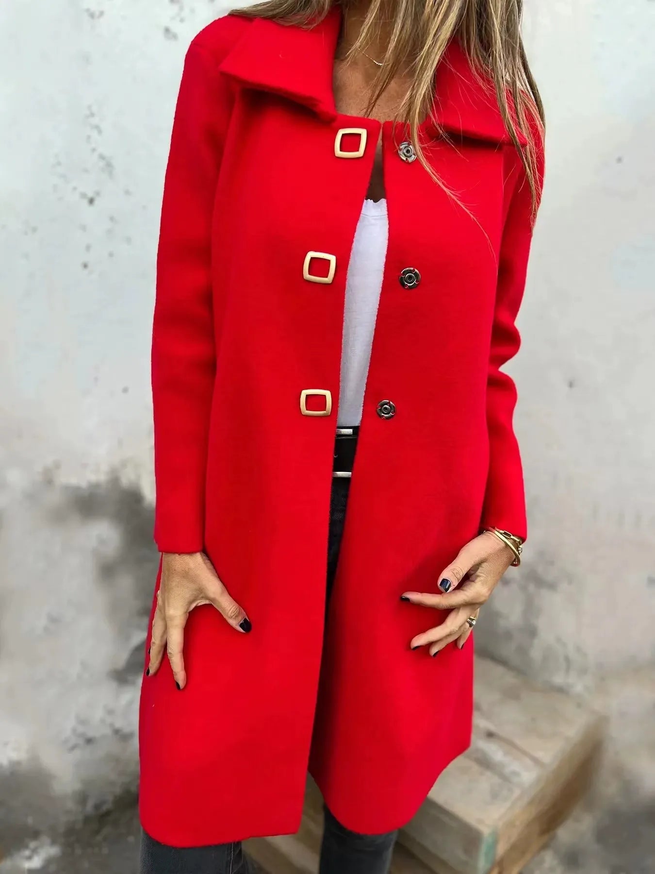 Robe en laine élégante Longueur genou Coupe ajustée