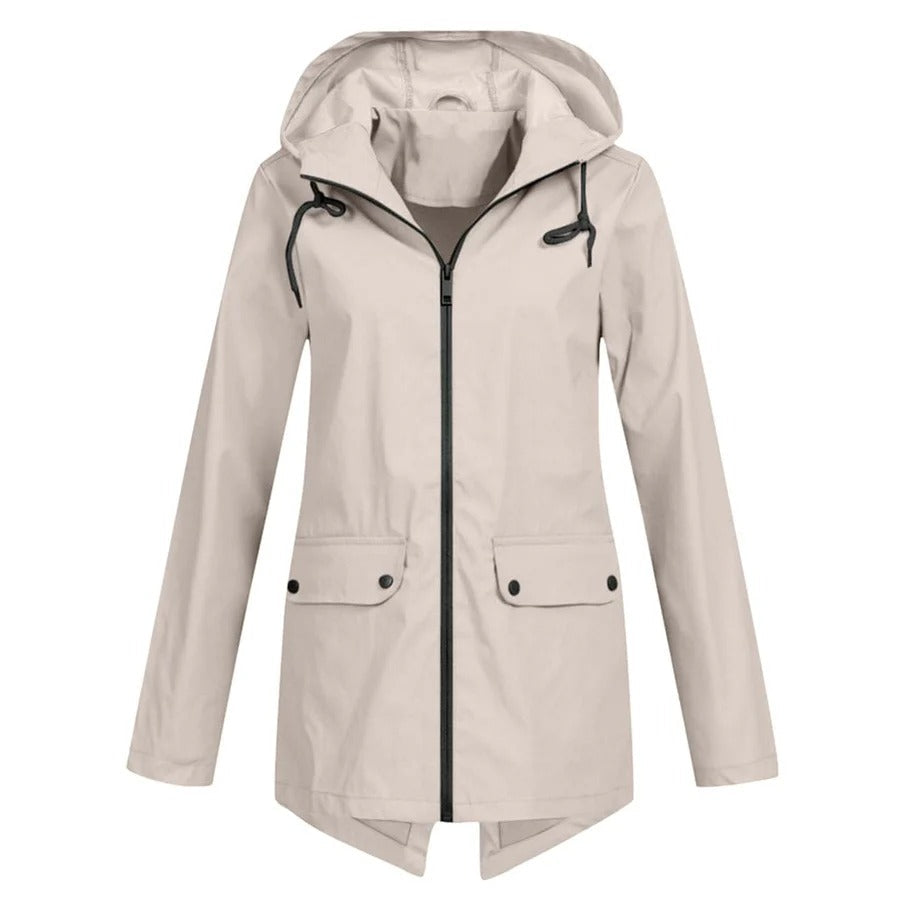 Veste de pluie mi-longue déperlante avec capuche
