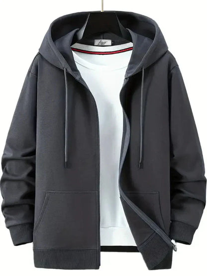 Sweat-shirt à capuche zippé avec poches avant
