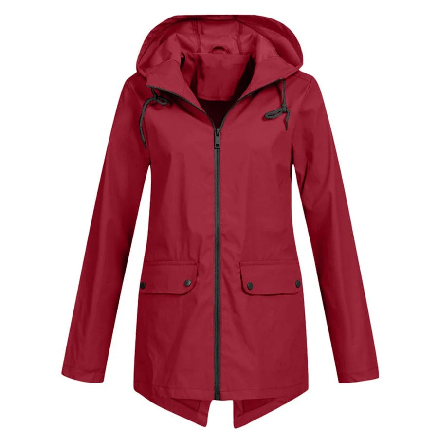 Veste de pluie mi-longue déperlante avec capuche