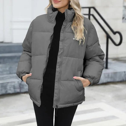 Veste tendance Col montant décontracté Fermeture éclair