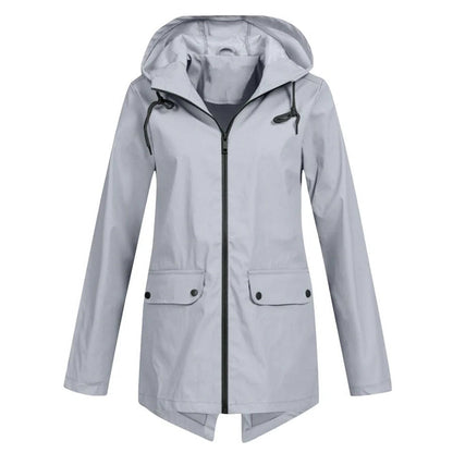 Veste de pluie mi-longue déperlante avec capuche