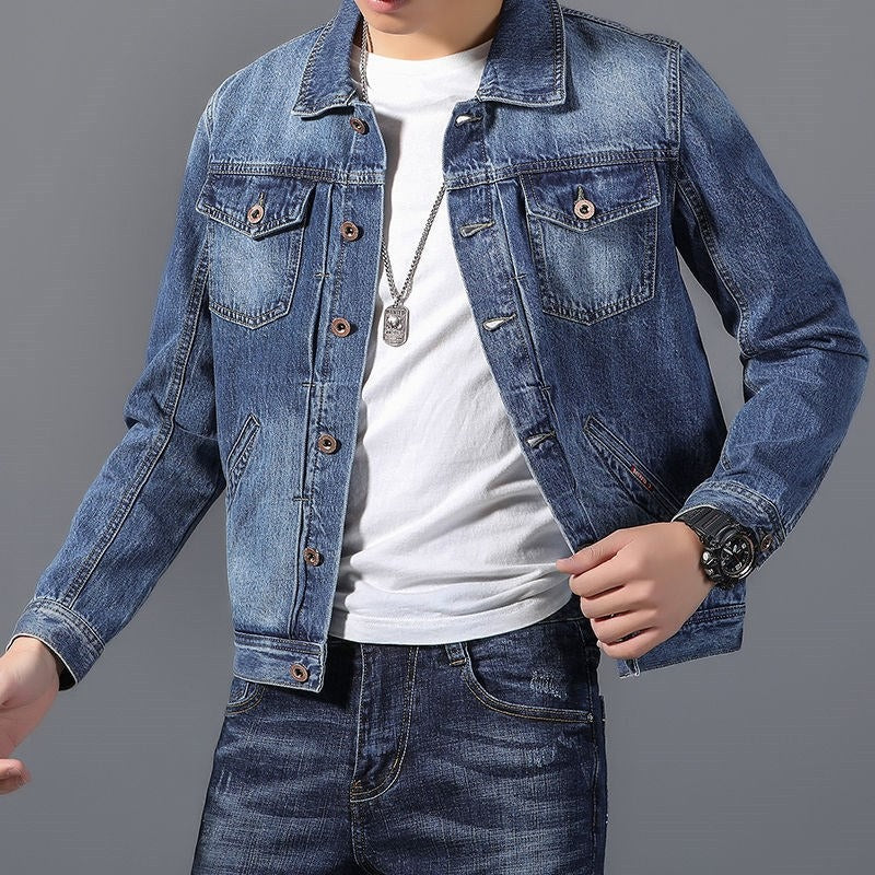 Veste en jean pour homme avec poches avant