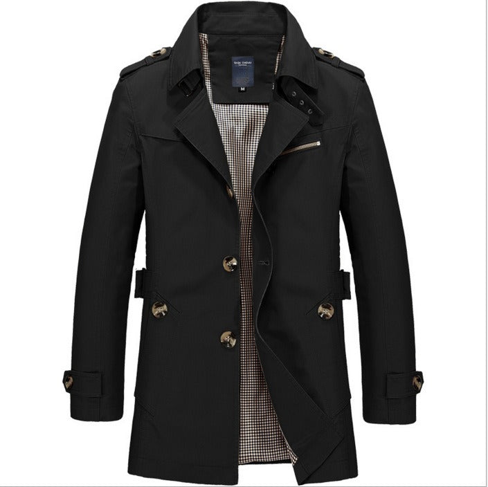 Trench-coat long imperméable élégant pour homme
