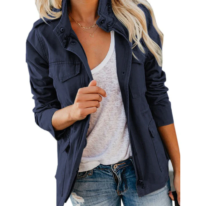 Veste d'extérieur pratique coupe décontractée coton