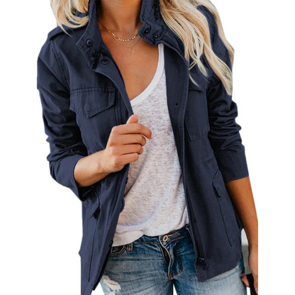 Veste d'extérieur pratique coupe décontractée coton