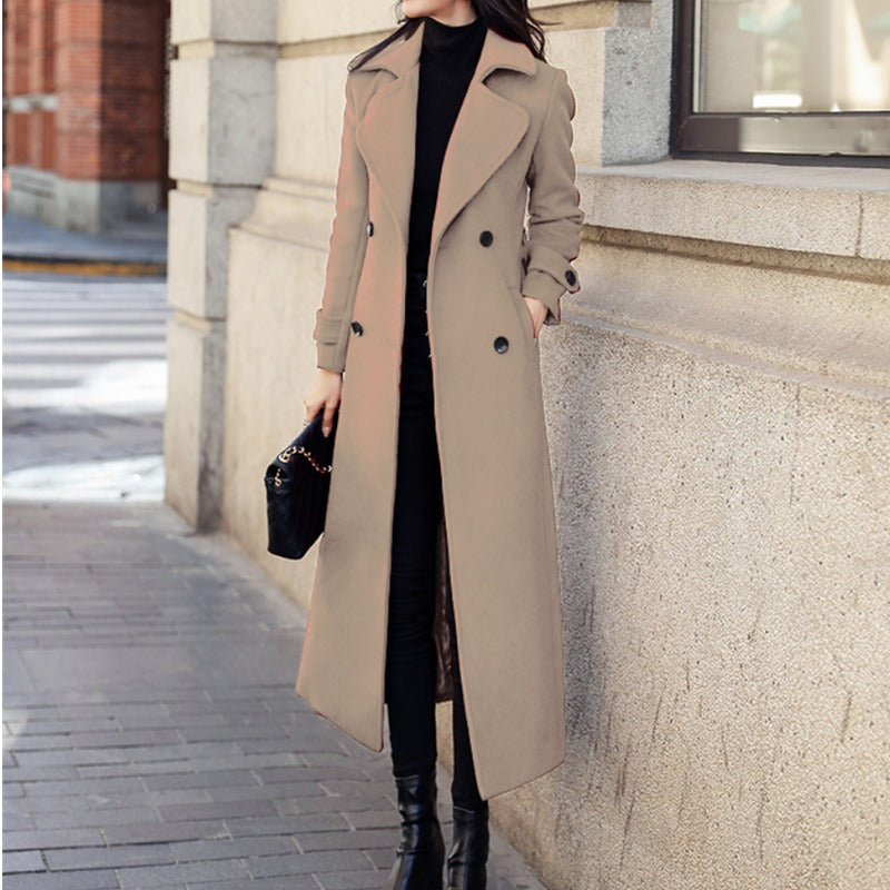 Veste chaude femme classique à double boutonnage