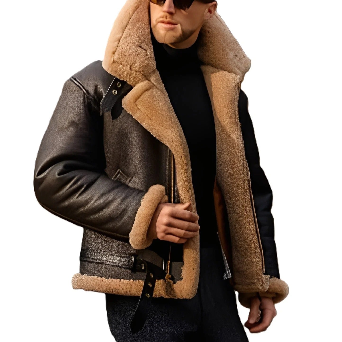 Blouson en cuir pour homme robuste et extra-épais