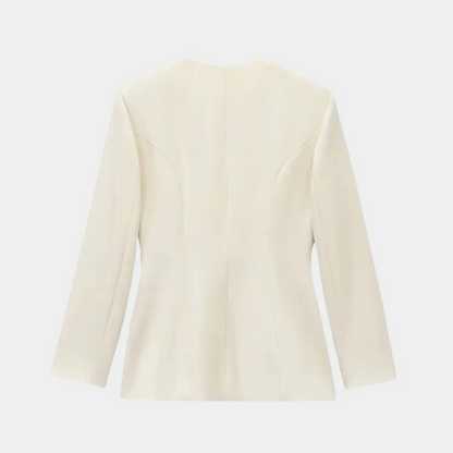 Elegante Damenjacke Langarm Wickelblazer Mit Gürtel - IdealeKleiden