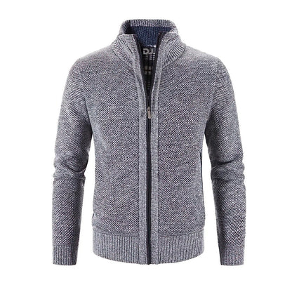 Cardigan coupe ajustée tricot en laine bord-côte design moderne