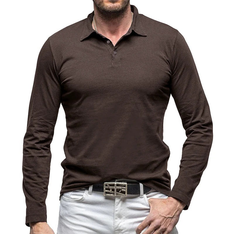 Chemise homme élégante coupe slim manches longues boutonnée