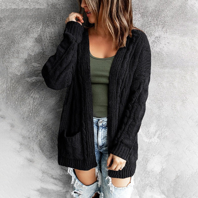 Veste en laine confortable pour femme avec poches