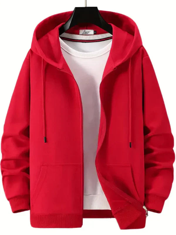 Sweat-shirt à capuche zippé avec poches avant