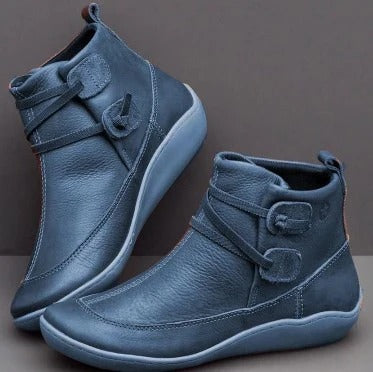 Bottines d'hiver fourrées polaire en cuir synthétique souple