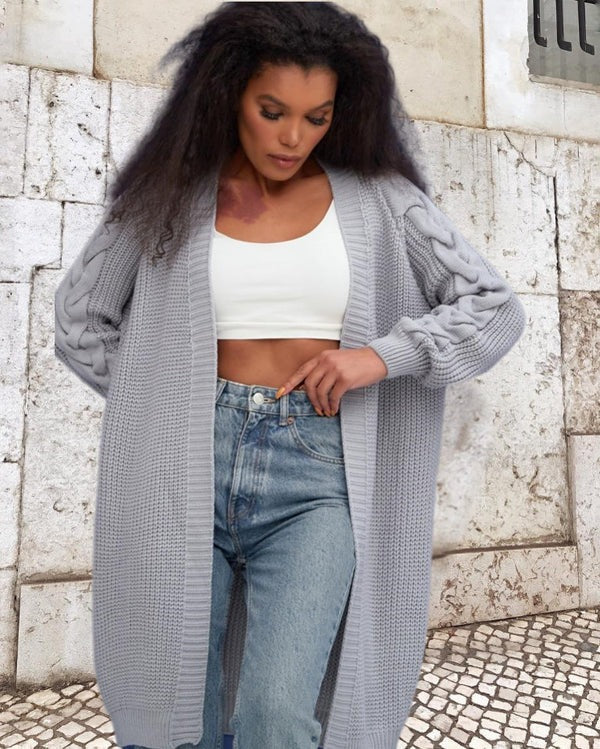 Grand gilet surdimensionné en laine torsadée