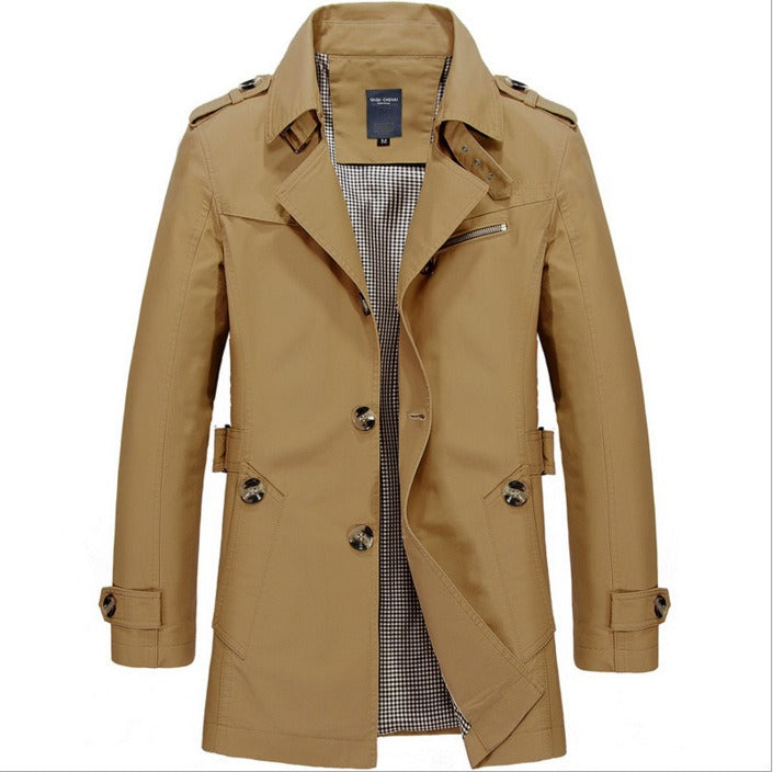 Trench-coat long imperméable élégant pour homme