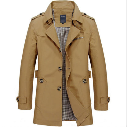 Trench-coat long imperméable élégant pour homme
