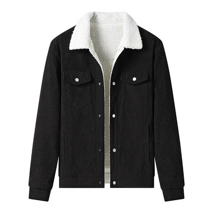 Veste en velours côtelé Polaire Effet cuir Élégant