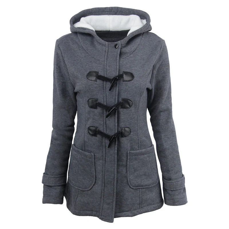 Manteau d'hiver stylé avec capuche et coupe cintrée