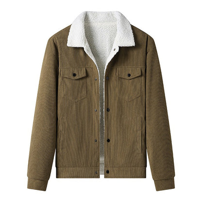 Veste en velours côtelé Polaire Effet cuir Élégant