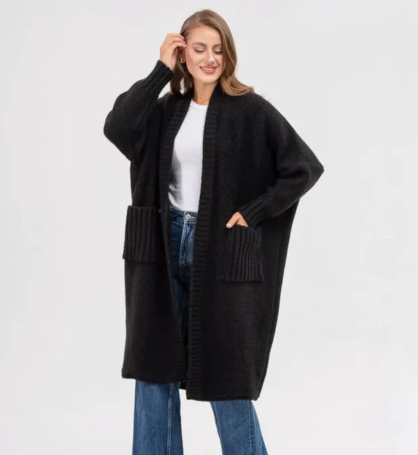Grand cardigan Grande Taille Laine Long avec Poches XXL