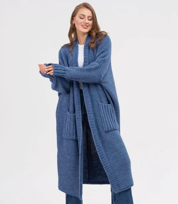 Grand cardigan Grande Taille Laine Long avec Poches XXL