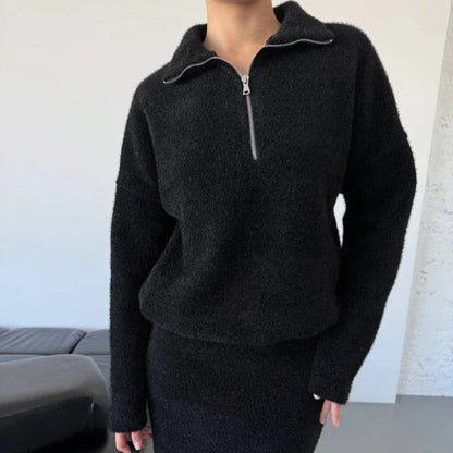 Robe pour femme en mélange de laine Coupe ample Longueur aux hanches