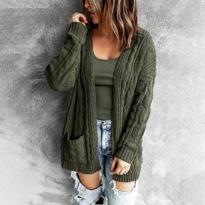 Veste en laine confortable pour femme avec poches