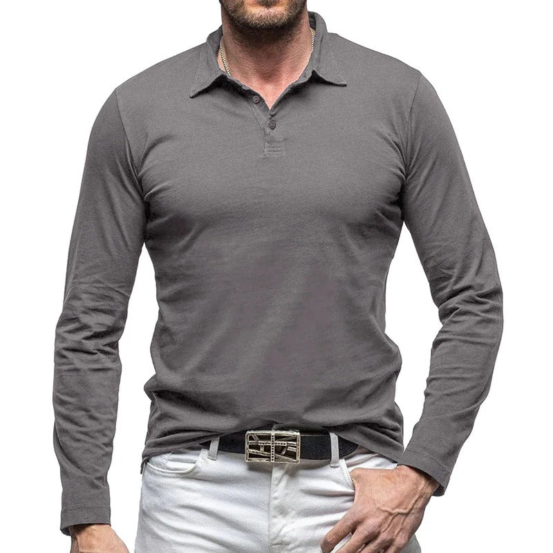 Elegantes Herrenhemd Slim Fit Langarm Knopfverschluss - IdealeKleiden