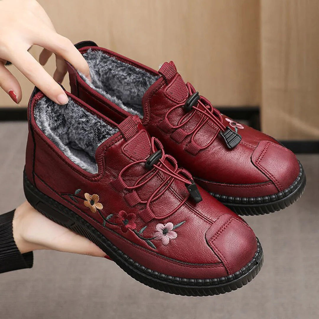 Damen Schuhe Knöchelhöhe Blumenmuster Schnürsenkel Weich - IdealeKleiden