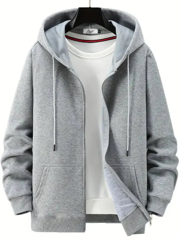 Sweat-shirt à capuche zippé avec poches avant