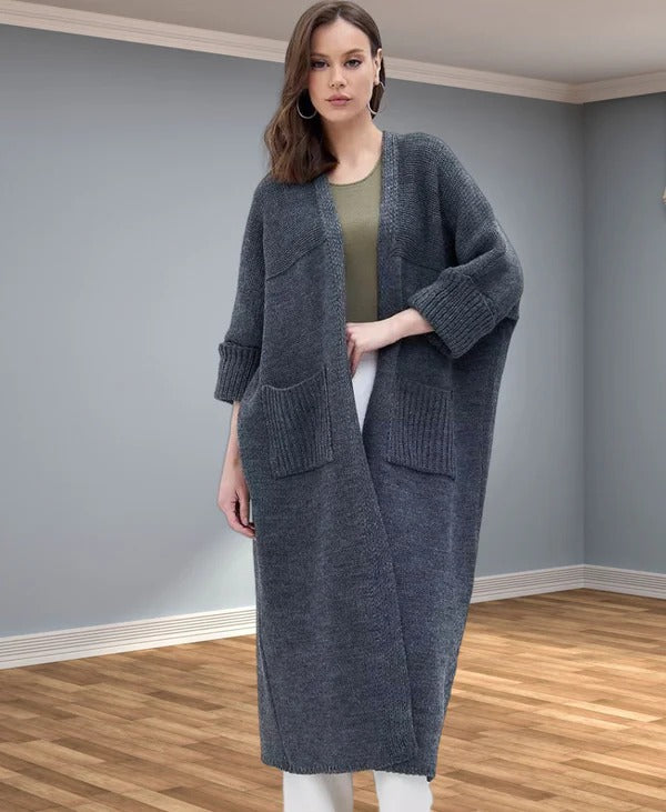 Grand Cardigan Oversize Aspect Laine Col V