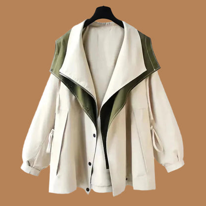 Grandes robes pour femmes | Coupe ample Laine mélangée Col tendance Poignets réglables