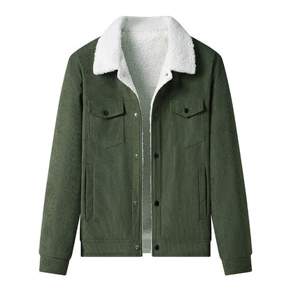 Veste en velours côtelé Polaire Effet cuir Élégant