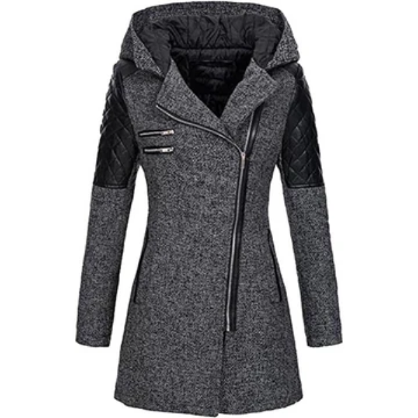 Veste d'hiver femme, coupe cintrée avec capuche