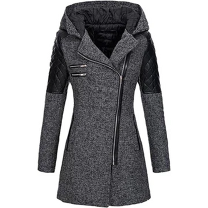 Veste d'hiver femme, coupe cintrée avec capuche