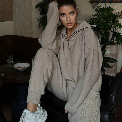 Robe en maille douce Grande taille Quart de zip