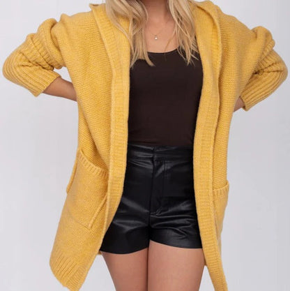 Grand cardigan à capuche avec poches