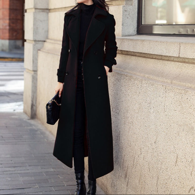 Veste chaude femme classique à double boutonnage