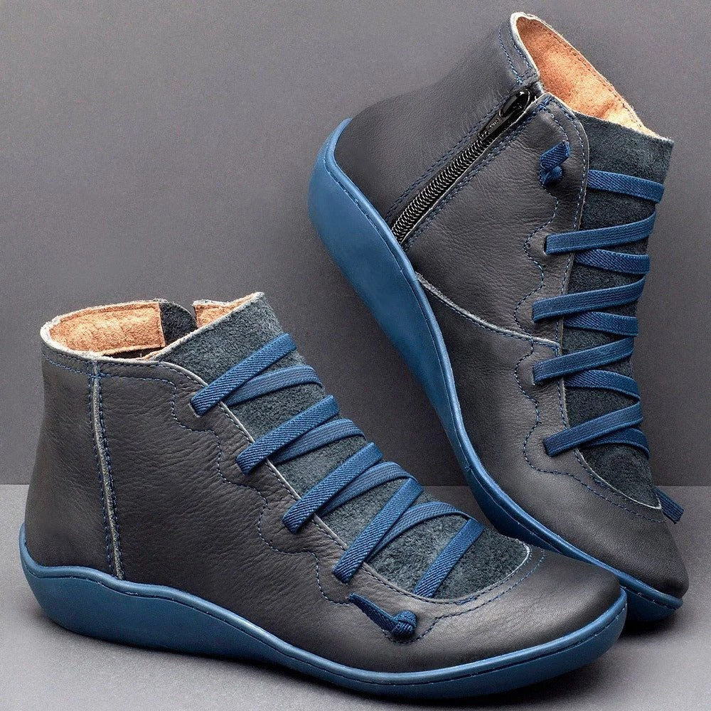 Bottines mode Cuir lisse Talon bas
