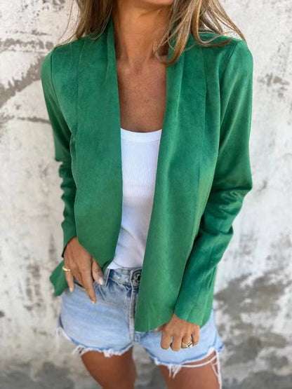 Cardigan décontracté aspect daim doux