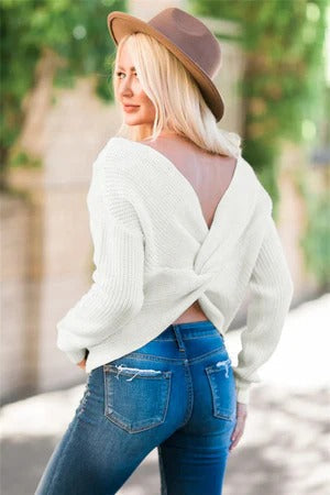 Robe décontractée femme en laine mélangée à dos ouvert
