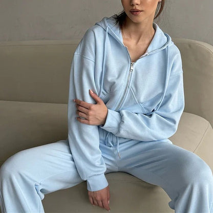 Ensemble homewear confortable Sweat à capuche Pantalon de jogging Doux Coton