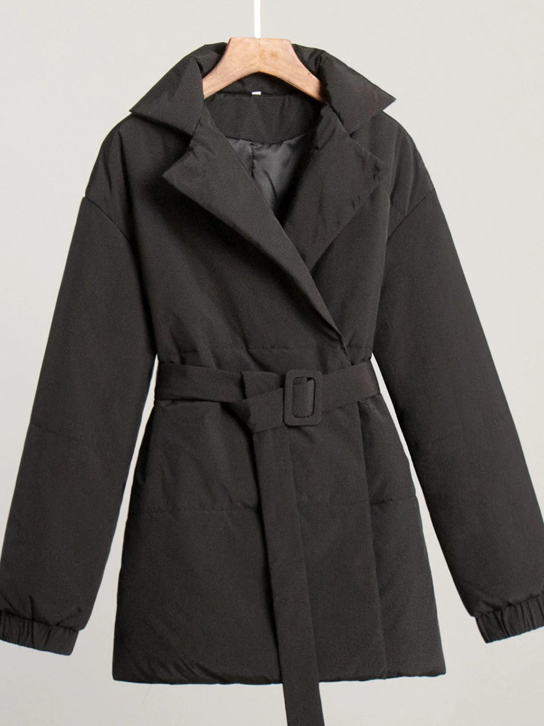 Puffer jacket à ceinture Veste matelassée croisée d'hiver