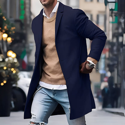 Trench-coat élégant pour homme à col revers