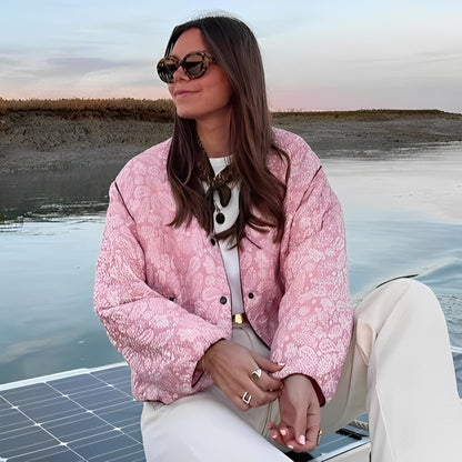 Stilvolle Patchwork-Jacke Frauen Trendy - IdealeKleiden